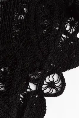 Top asymétrique façon crochet - Noir — photo 3