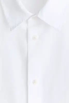 Chemise Relaxed Fit en lin - Blanc — photo 4
