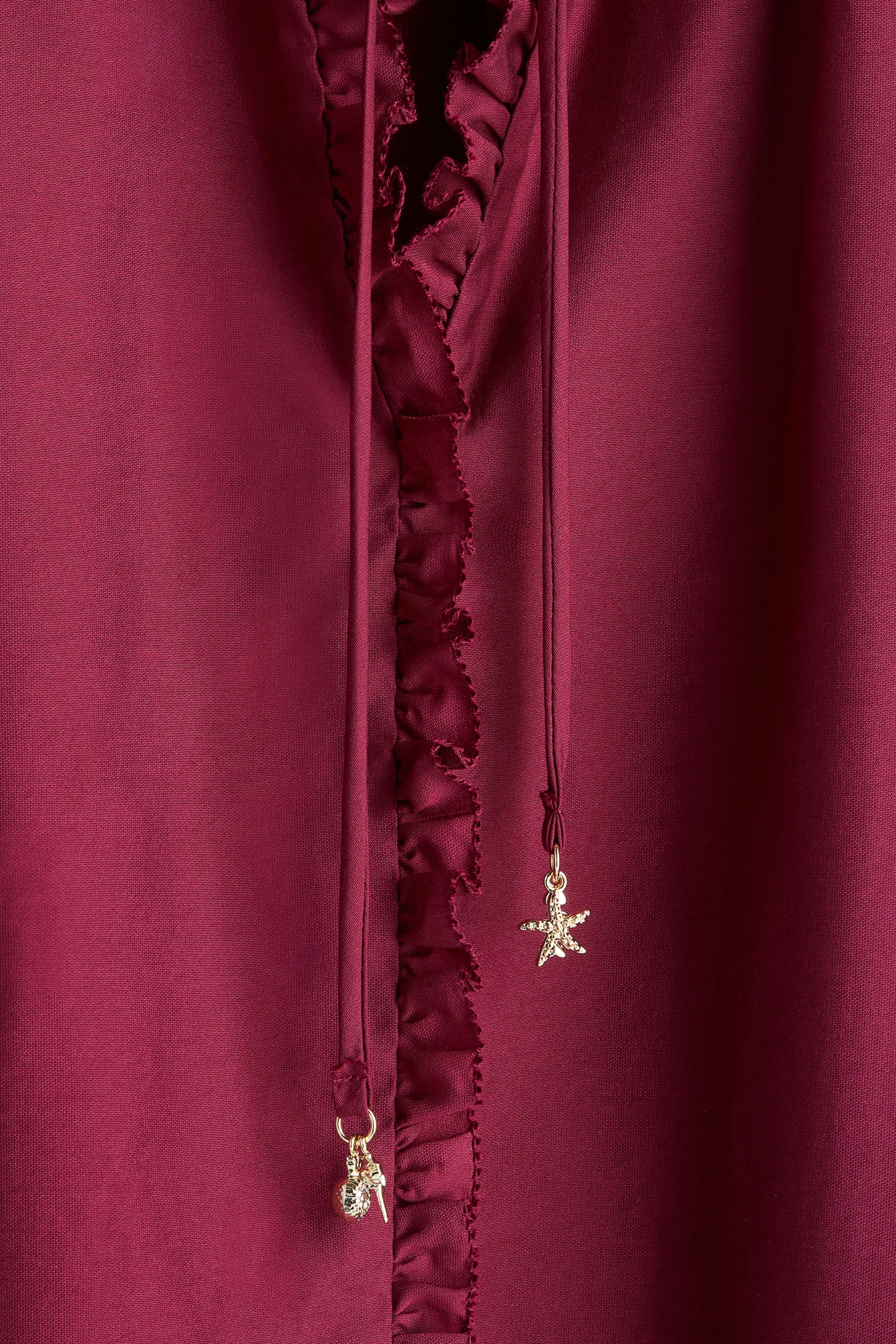 Robe tunique à manches trompette - Bordeaux