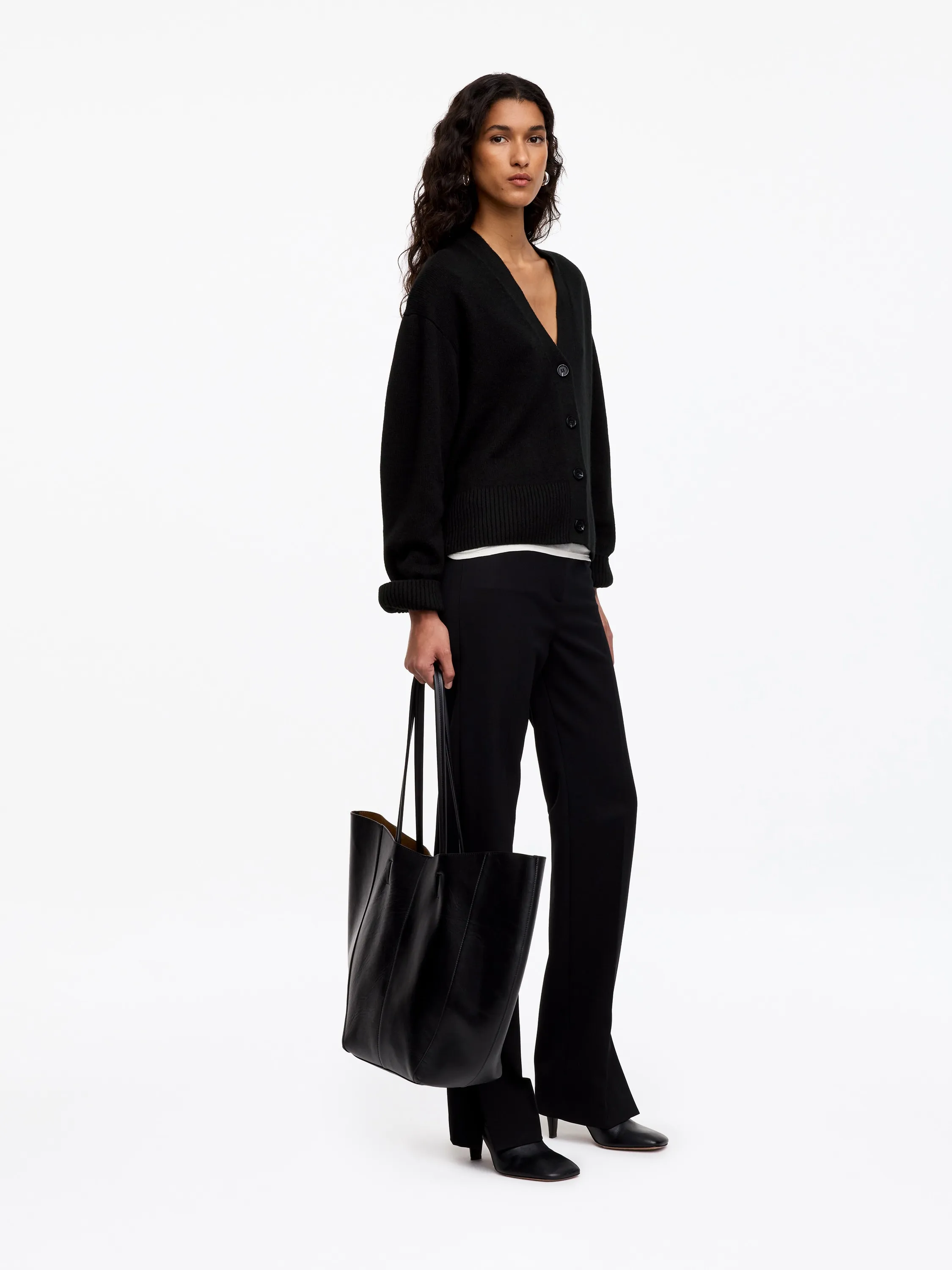 Cardigan en cachemire à col en V - Noir