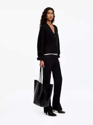Cardigan en cachemire à col en V - Noir — photo 1