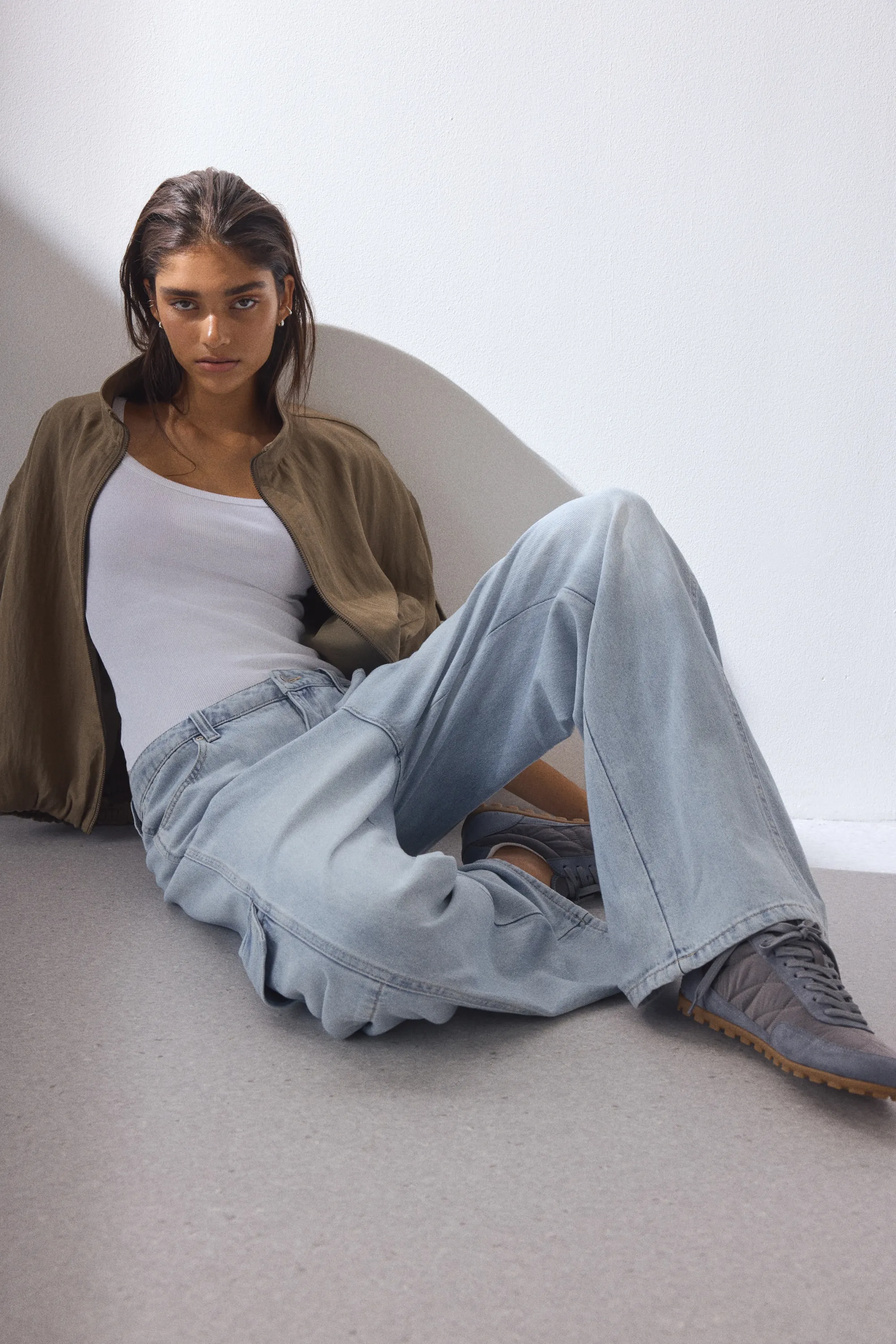 Wide Regular Waist Jeans - Bleu denim clair