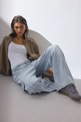 Wide Regular Waist Jeans - Bleu denim clair — photo 1