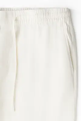 Pantalon Relaxed Fit en lin mélangé - Blanc — photo 4