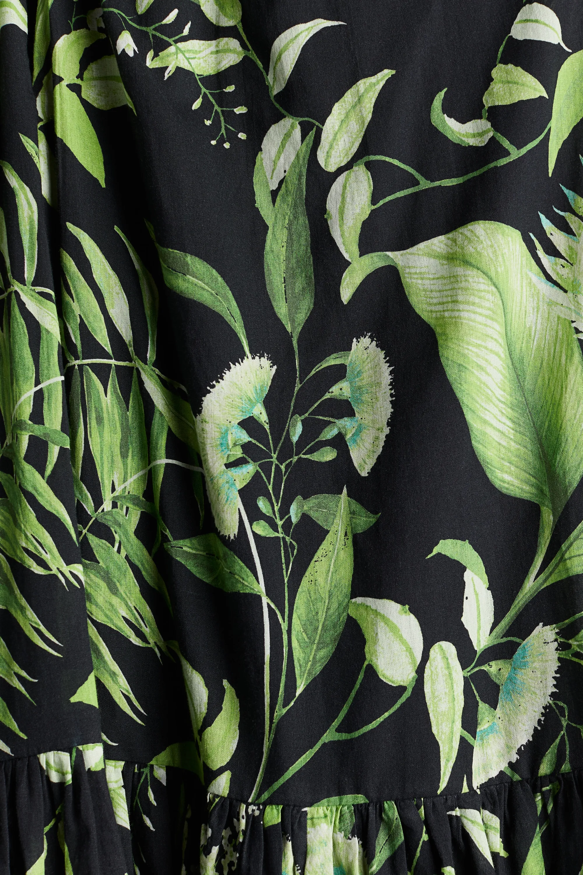 Robe trapèze maxi - Vert/motif