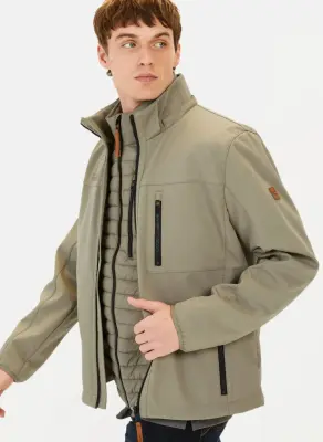 CAMEL ACTIVE BLOUSON SOFTCHELL GRANDE LONGUEUR Kaki — photo 5