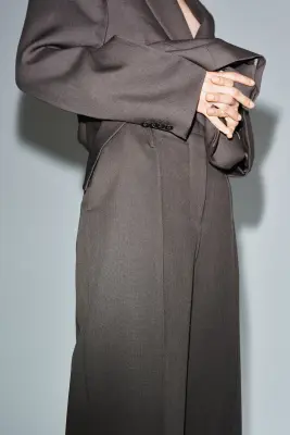 Pantalon chic en laine - Taupe foncé — photo 2