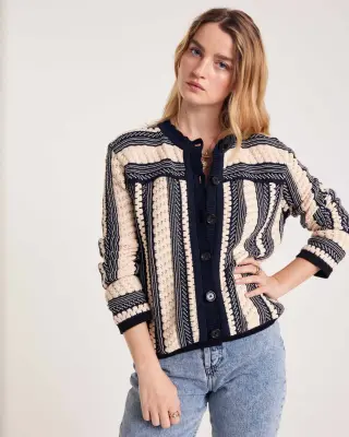 Veste Constanza rayé bleu et blanc — photo 1