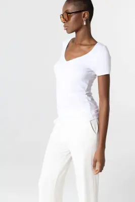 T-shirt en viscose et élasthanne