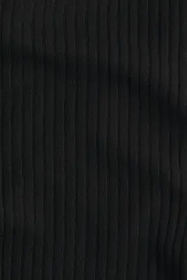 Legging en maille côtelée avec ceinture repliée - Noir — photo 4