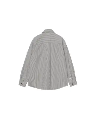 Mercer Shirt Jac Mercer Stripe Graphite Stone Washed — photo 2
