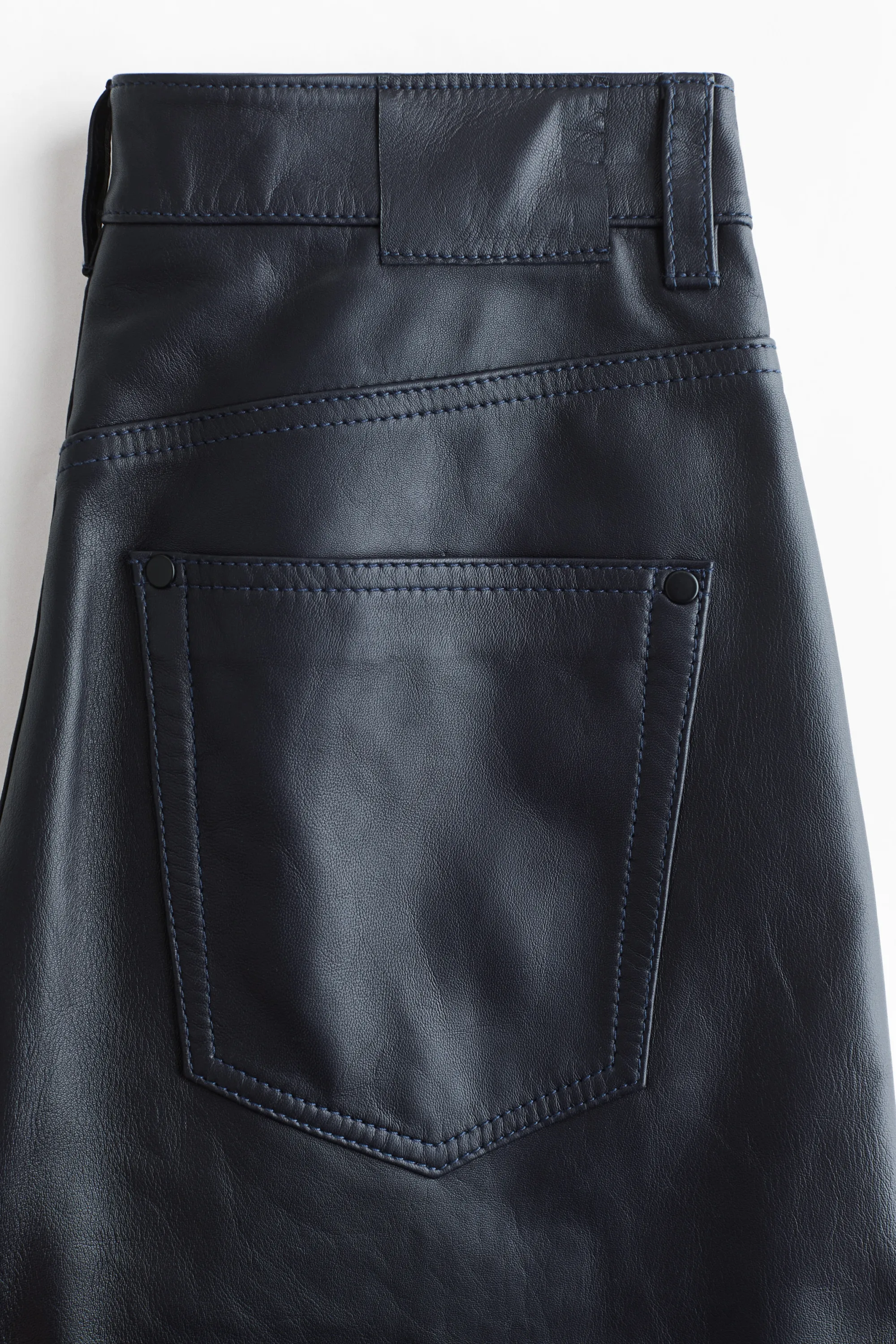 Pantalon en cuir - Bleu marine
