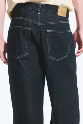 Jean baggy ample taille mi-haute unisexe Astro - Blue Rinse – Bleu foncé — photo 3