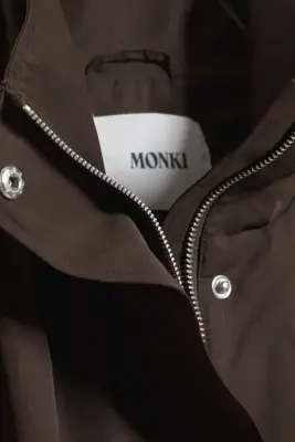 Veste de survêtement oversize à col cheminée - Marron foncé — photo 5