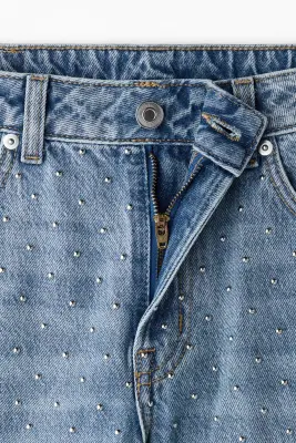 Jean clouté Wide High - Bleu denim — photo 2