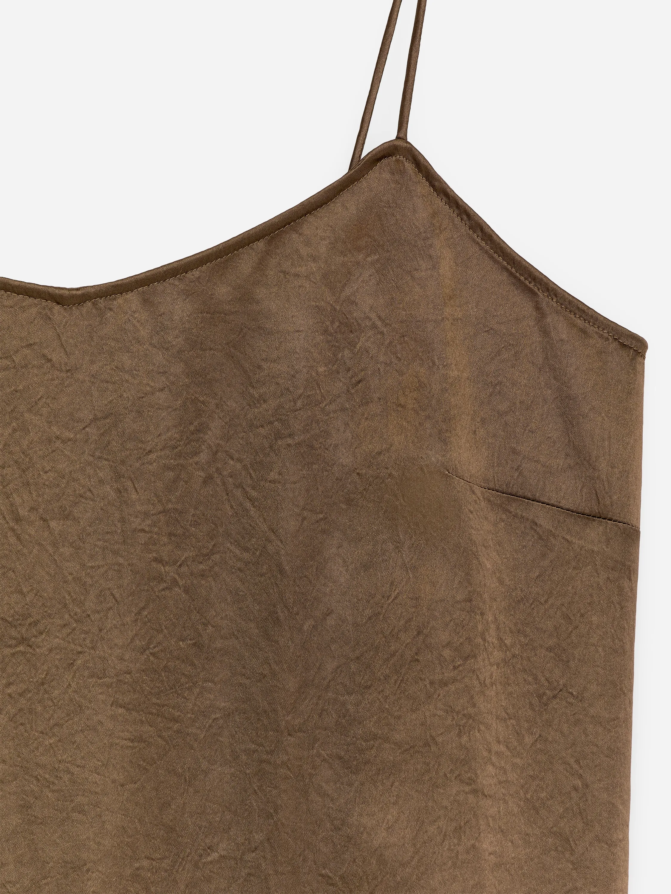 Robe nuisette en satin - Marron