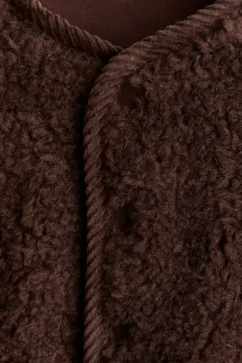 Veste en tissu Teddy bear - Marron — photo 4