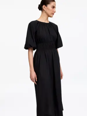 Robe longue en lyocell et coton - Noir — photo 2