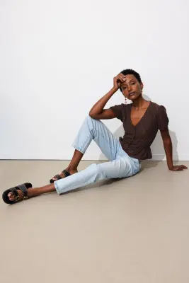 T-shirt smocké ajouré Femme — photo 3