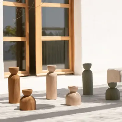 Grand bougeoir/vase Lus -  terracotta — photo 3