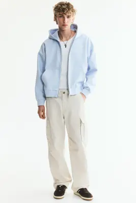 Veste imprimée Oversized Fit avec capuche et zip - Bleu clair/Iron Maiden — photo 3