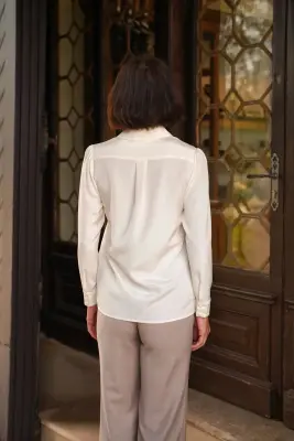 Alexandra Silk Blouse - Cream — photo 5