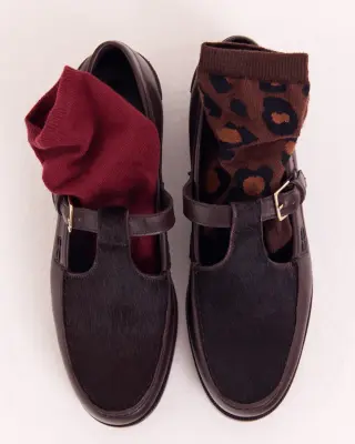 Chaussette Léo léopard fauve — photo 4