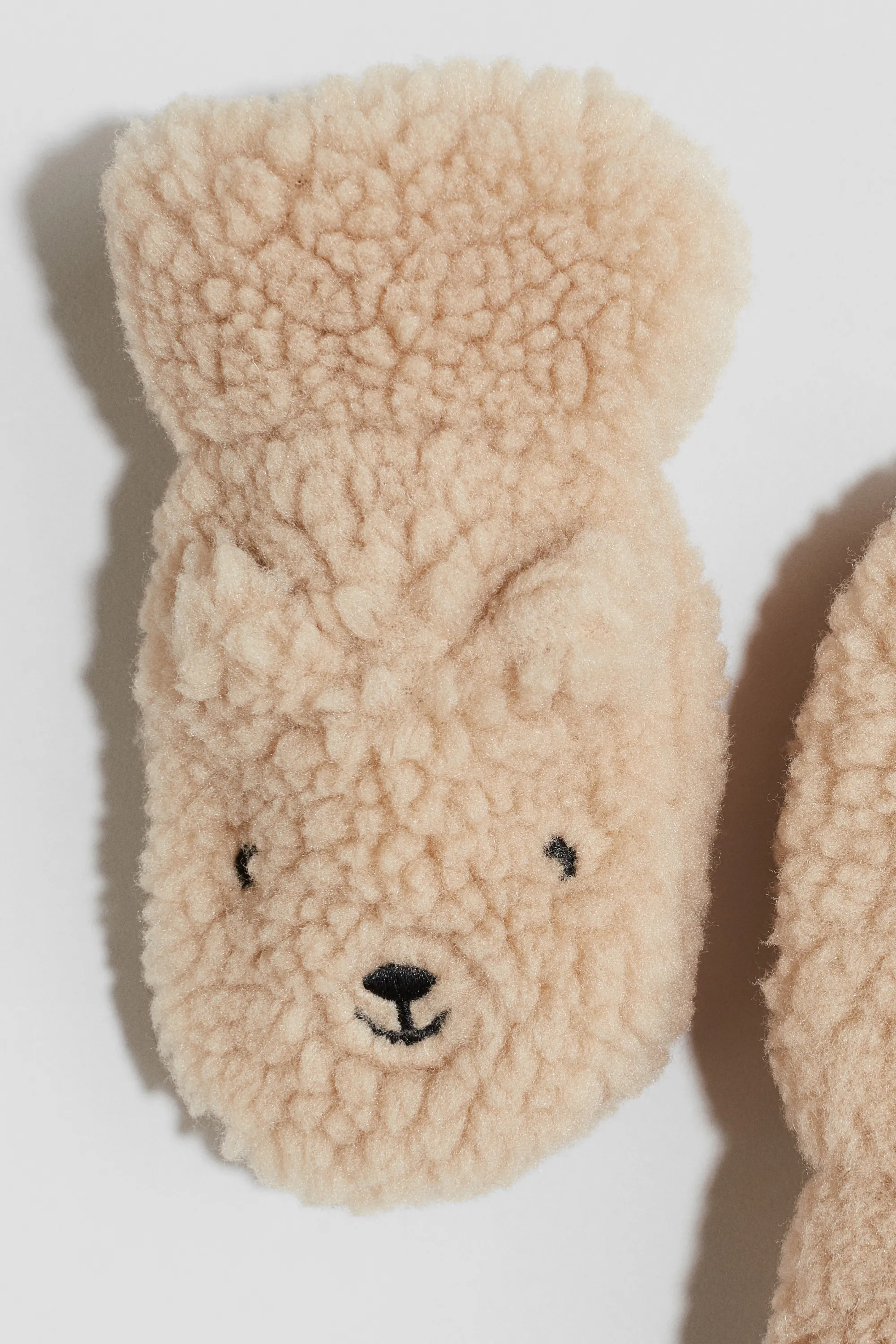 Moufles en tissu Teddy bear - Beige