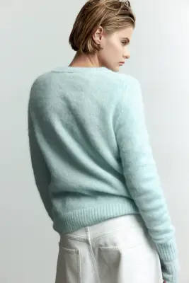 Pull ajusté - Turquoise clair — photo 3