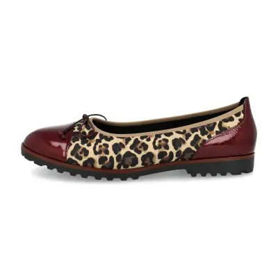 Ballerines Gabor 74.100.32 Léopard Bordeaux - Cuir Grande Pointure Femme — photo 2