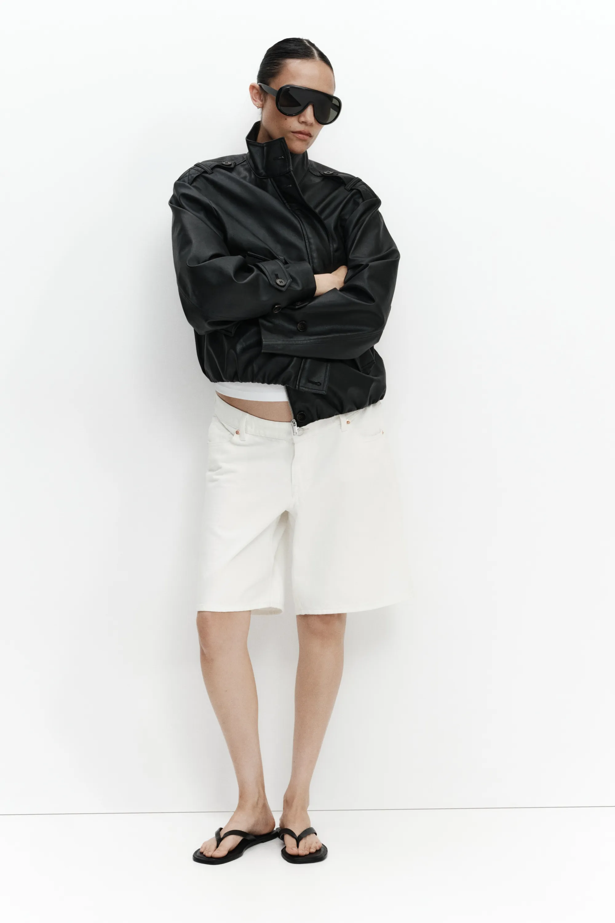 MAMA Short Bermuda en denim - Blanc