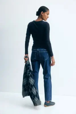 MAMA Slim Mom Ankle Jeans - Bleu denim foncé — photo 2