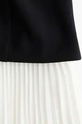 Robe bandeau plissée - Noir/blanc — photo 3