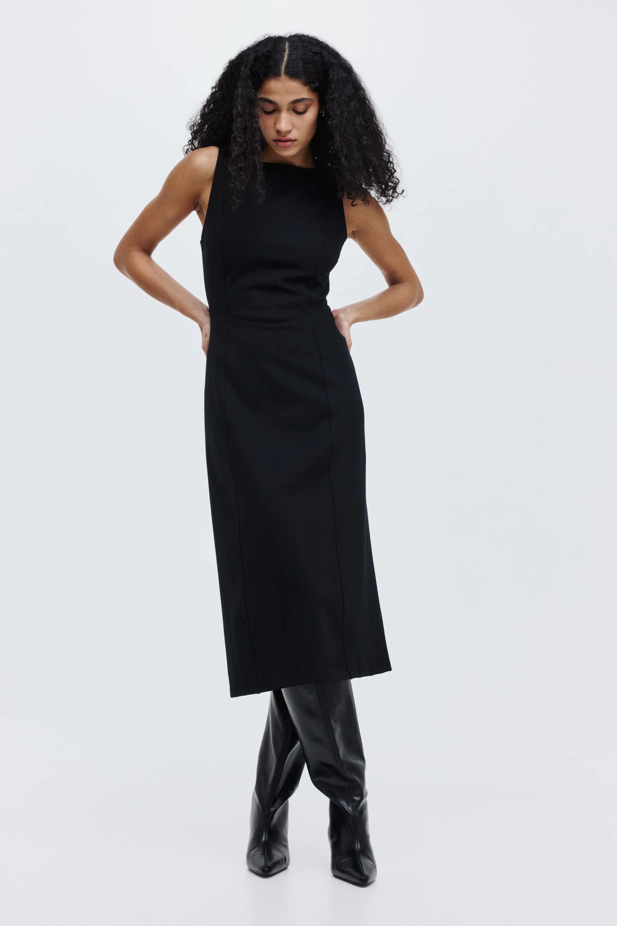 Robe en jersey romanite - Noir