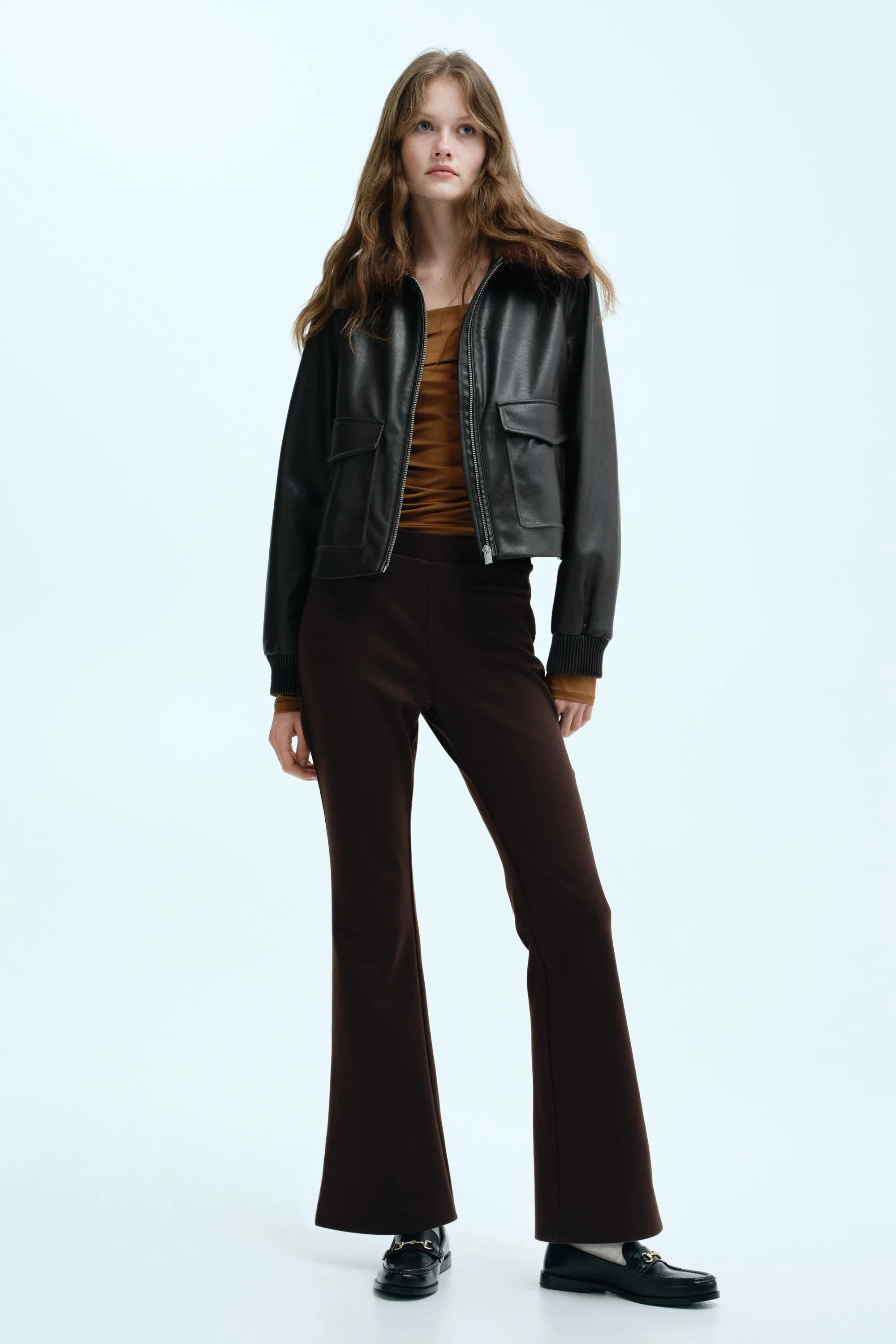 Pantalon évasé - Marron foncé