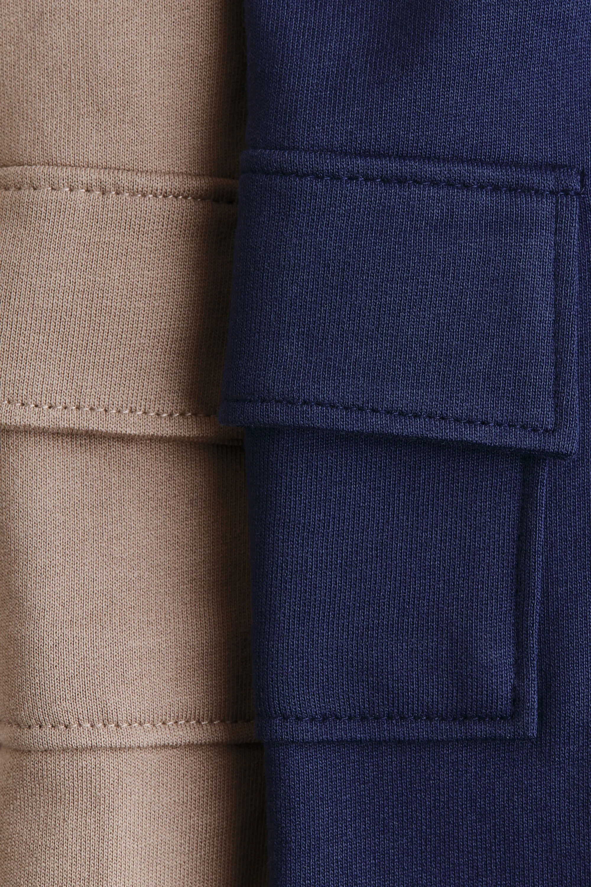 Lot de 2 pantalons jogger cargo - Bleu marine/beige clair