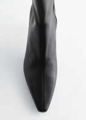 Bottines en cuir extensible - Cuir noir — photo 2
