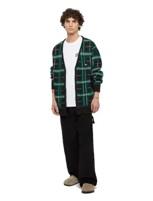 DICKIES CARDIGAN CARREAUX Noir Vert — photo 2