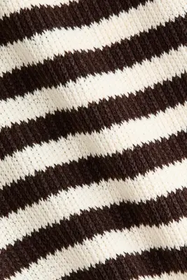 Pantalon en maille - Blanc/rayures marron foncé — photo 4