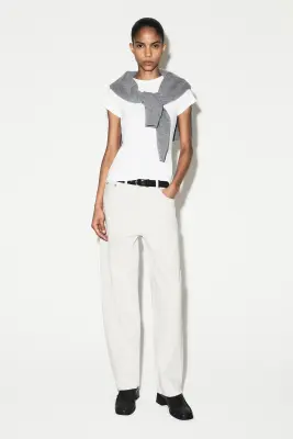T-SHIRT SLIM À MANCHES RAGLAN EN COTON - BLANC — photo 4