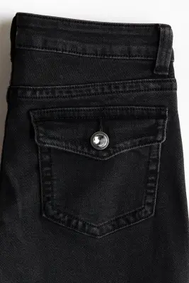 Flared Low Jeans - Noir délavé — photo 5