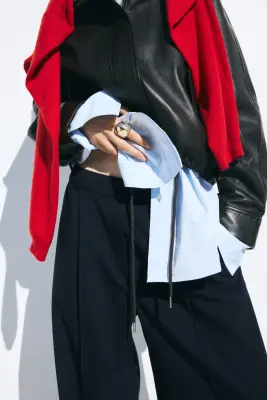 Pantalon chic avec jambes barrel - Bleu marine — photo 1