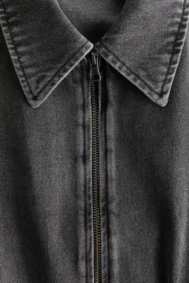 Veste oversize en denim - Gris denim foncé — photo 3