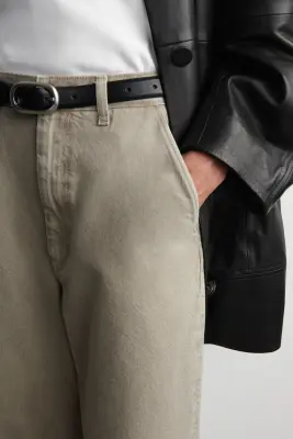 PANTALON LARGE EN DENIM - GRIS — photo 1