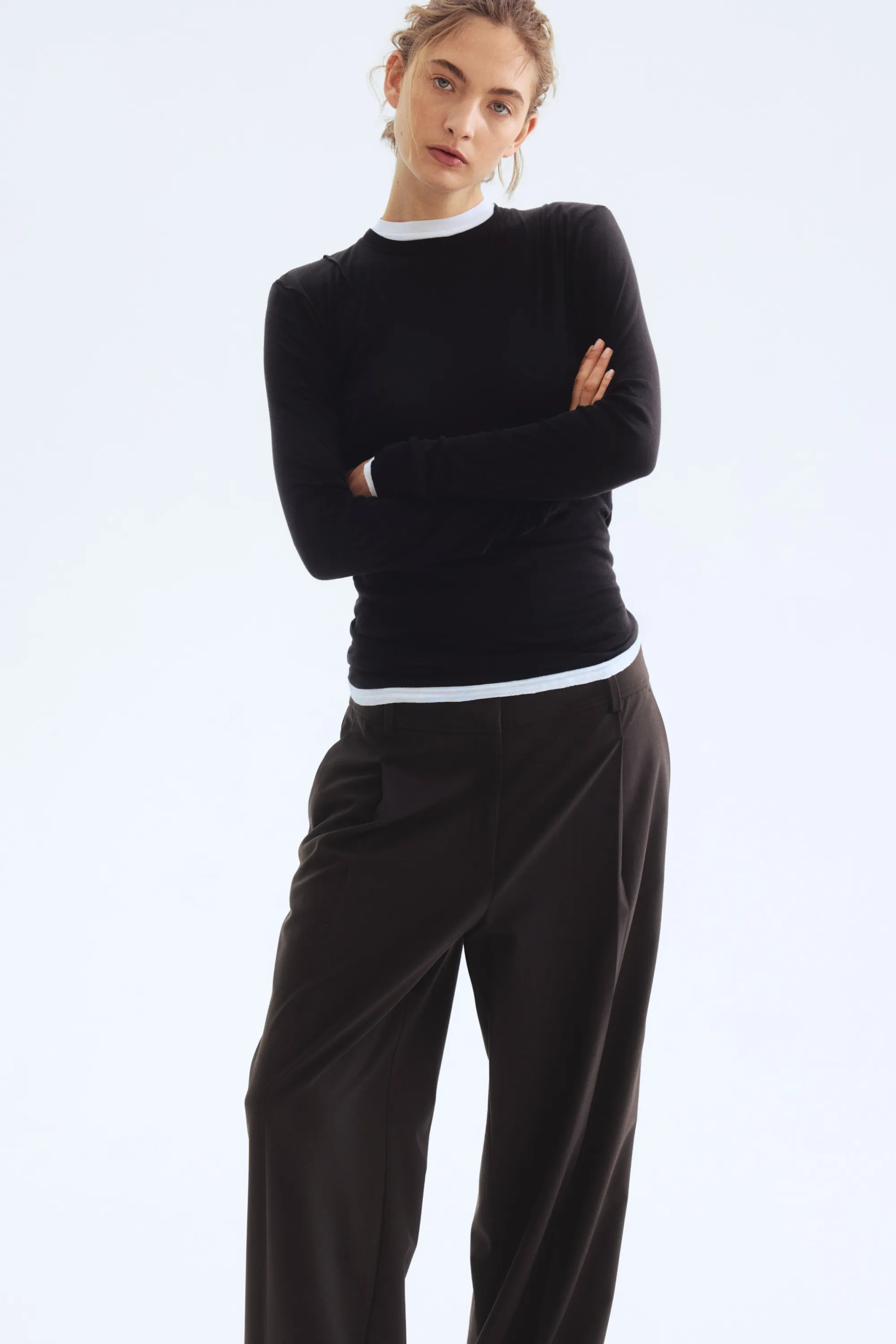 Pantalon large - Marron foncé