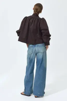 Barrel High Waist Jeans - Bleu denim — photo 2