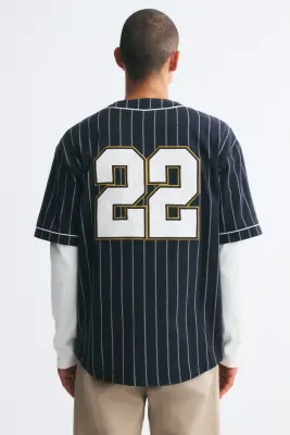 Chemise de baseball Regular Fit - Bleu marine/22 — photo 3