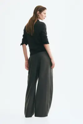 Pantalon barrel avec détails croisés - Gris foncé — photo 3
