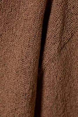 Pull en maille décontracté col bateau - Marron — photo 4