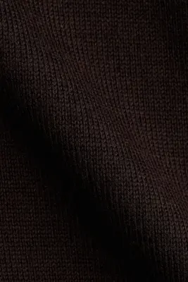 Pull en laine mérinos avec col cheminée - Marron foncé — photo 3
